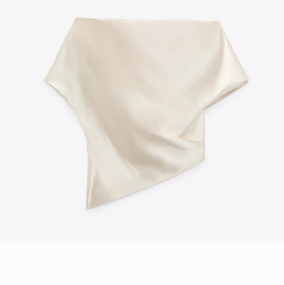 Zara ASYMMETRICAL SATIN EFFECT TOP - Picture 6 of 16